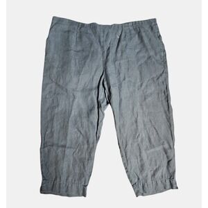 Pure Jill J. Jill Linen Slim Crop Capri Pants M‎ Petites Coastal Beach Vacation